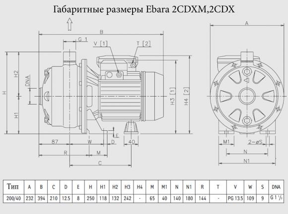 Насос поверхневий Ebara 2CDX 200/40 - фото 2