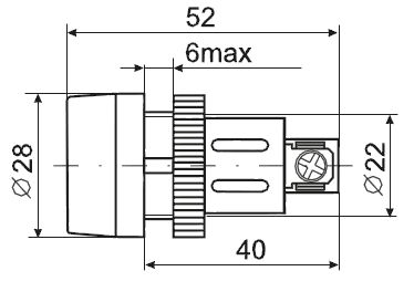 Лампа сигнальная ИЭК ENR-22 D22мм цилиндр синий неон 240В (BLS40-ENR-K07) - фото 2