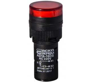 Светодиодная матрица АсКо AD16-16DS красная 220В АC (A0140030050)