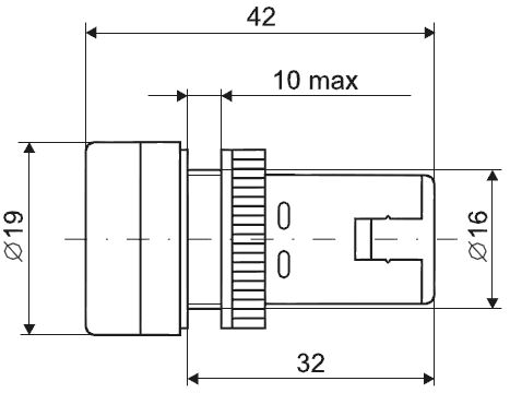 Лампа ИЭК AD16DS(LED) D16мм красная матрица 36В AC/DC (BLS10-ADDS-036-K04-16) - фото 2