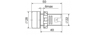 Лампа ИЭК AD22DS(LED) D22мм синяя матрица 230В (BLS10-ADDS-230-K07) - фото 2