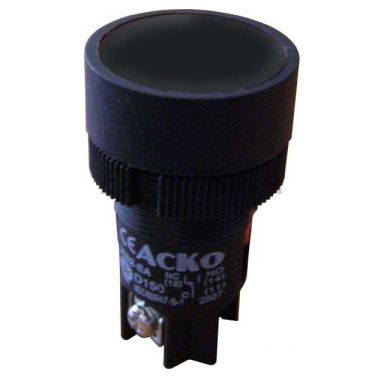 Кнопка "Старт" АсКо XB2-EH125 потайная с фиксацией 1р+1з черная (A0140010040) - фото 1