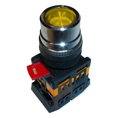 Кнопка ИЭК ABLF-22 желтый D22мм неон 240В 1з+1р (BBT10-ABLF-K05) - фото 1