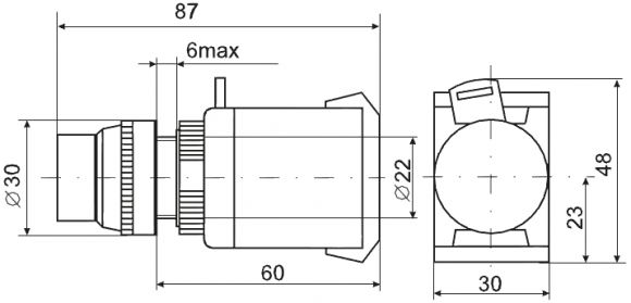 Кнопка ИЭК ABLF-22 зеленый D22мм неон 240В 1з+1р (BBT10-ABLF-K06) - фото 2