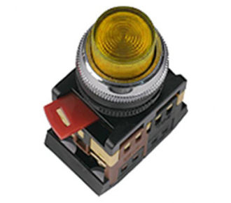 Кнопка ИЭК ABLFP-22 желтый D22мм неон 240В 1з+1р (BBT20-ABLFP-K05)