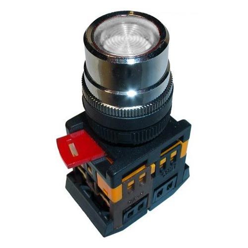 Кнопка ИЭК ABLF-22 прозрачный D22мм неон 240В 1з+1р (BBT10-ABLF-K08) - фото 1