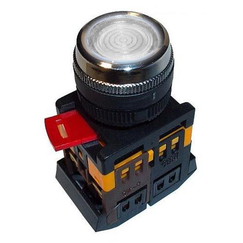 Кнопка ИЭК ABLFS-22 прозрачный D22мм неон 240В 1з+1р (BBT30-ABLFS-K08) - фото 1