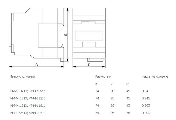 Контактор ИЭК КМИ-11810 18А 110В/АС3 1з (KKM11-018-110-10) - фото 2