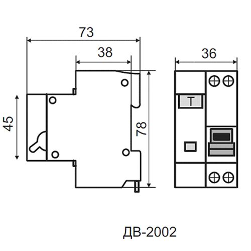 Дифференциальный выключатель Аско ДВ-2002 25А 30мА (A0030010007) - фото 3