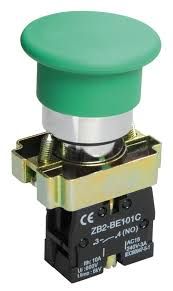 Кнопка ИЭК LAY5-BC31 "Грибок", без подсветки зеленая, 1з (BBG70-BC-K06) - фото 1