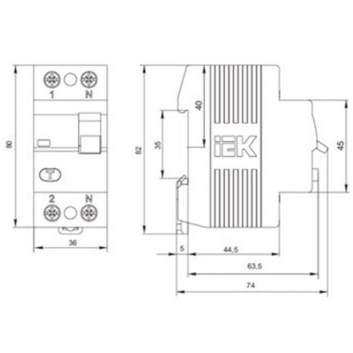 Диференціальний вимикач ІЕК ВД1-63 2Р 40А 30мА (тип А) - фото 2