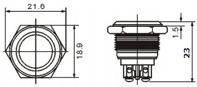 Кнопка металлическая АсКо TY16-211A Scr под винт (A0140010084) - фото 3