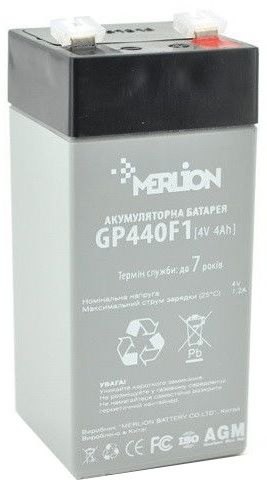 Акумуляторна батарея MERLION AGM GP44M1 (4V 4Ah) (6241) - фото 1