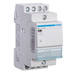 Контактор бесшумный - силовое реле Hager ESC-425S 230V/25A 4Н.О - фото 1