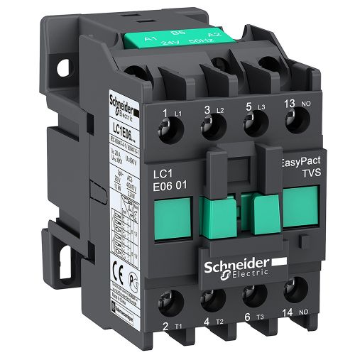 Контактор модульний Schneider Electric EasyPact 3Р Е 1NO 6А АС3 220 V LC1E0610M5 - фото 1
