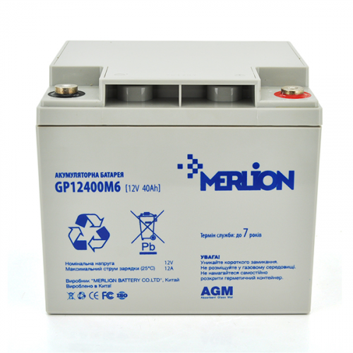 Акумуляторна батарея MERLION AGM GP12400M6 12 V 40 Ah (6016) - фото 1