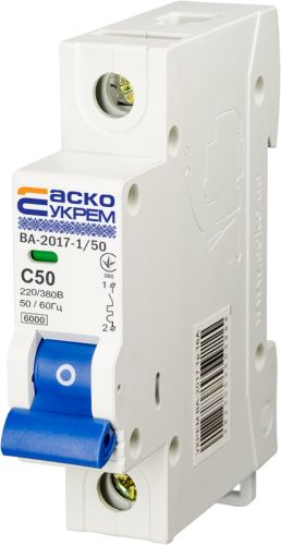 Автоматичний вимикач Аско УкрЕМ ВА-2017 1р 50А - фото 2