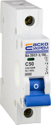 Автоматичний вимикач Аско УкрЕМ ВА-2017 1р 50А - фото 3