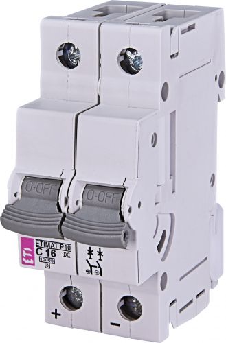 Автоматический выключатель ETI ETIMAT P10-DC 2p C16 (261621105) - фото 1