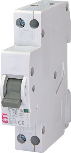 Автоматический выключатель ETI ETIMAT 6 1p+N (1мод.) C 10A (2191122) - фото 1