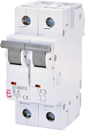 Автоматический выключатель ETI ETIMAT 6 2p B 4A (2113511) - фото 1