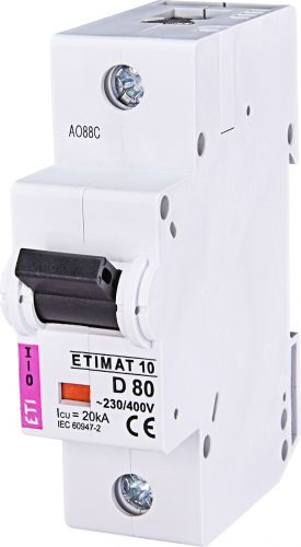 Автоматичний вимикач ETI ETIMAT 10 1p D 80А (2151731) - фото 1