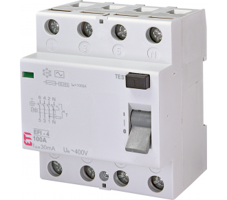 Реле дифференциальное (ПЗВ) EFI-4 100/0,03 тип AC (10kA), ETI (2062151)