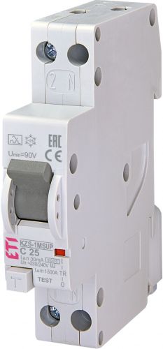 Дифференциальный автоматический выключатель ETI KZS-1M SUP C 25/0,03 A (2175726) - фото 1