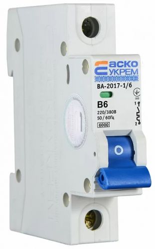 Автоматичний вимикач Аско УкрЕМ ВА-2017 / B 1р 6А - фото 2