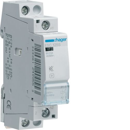 Контактор безшумний Hager ESC125S 25A 1НВ 230В - фото 1