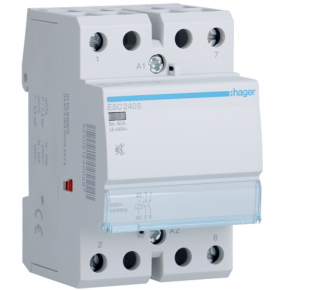 Контактор бесшумный Hager ESC240S 40A, 2НО, 230В