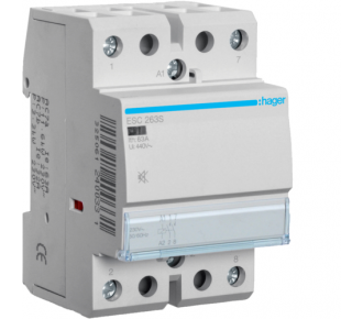 Контактор бесшумный Hager ESC263S 63A, 2НО, 230В