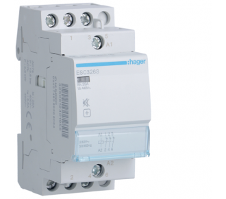 Контактор бесшумный Hager ESC326S 25A, 3НЗ, 230В