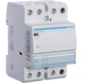 Контактор бесшумный Hager ESC340S 40A, 3НЗ, 230В