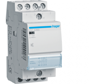 Контактор бесшумный Hager ESC426S 25A, 4НЗ, 230В