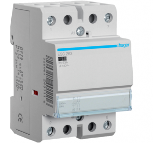 Контактор Hager ESC263 63A, 2НО, 230В