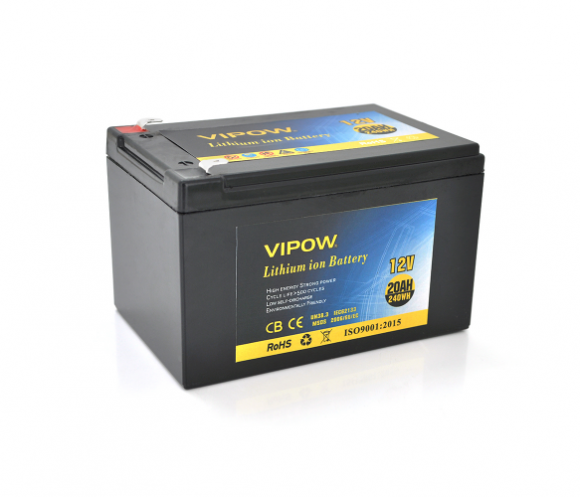 Акумуляторна батарея Vipow 12,8 V 20AH з елементами Li-ion (18679) - фото 1
