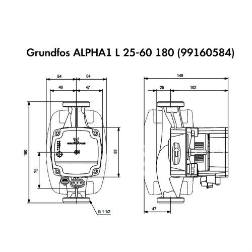 Насос циркуляційний Grundfos ALPHA1 L 25-60 180 (99160584) - фото 3