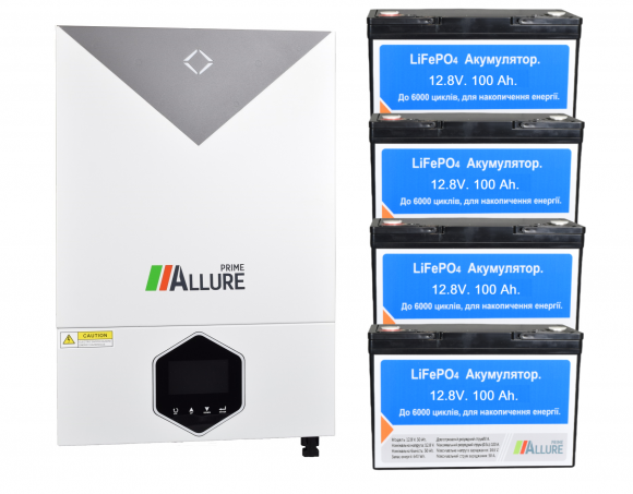 Система безперебійного живлення ALLURE PRIME MPS-VIII-6200W (48V) AP12-100 (100Аг/1280Вт/год) - 4шт (5080Вт) - фото 1