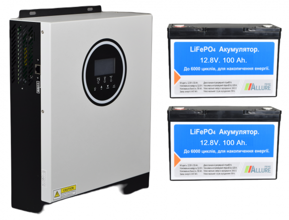 Система бесперебойного питания ALLURE PRIME SM-3200W (24V) AP12-100 (100Ач / 1280Вт/ч) - 2шт (2540Вт) - фото 1