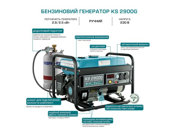 Генератор бензиново-газовый Konner&amp;Sohnen KS 2900G - фото 6