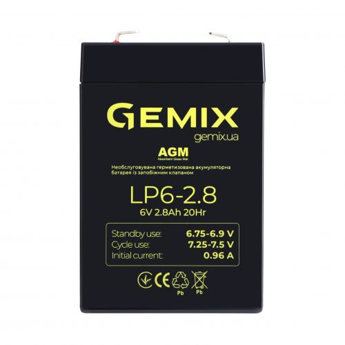Аккумуляторная батарея Gemix LP6-2.8 (10700220) - фото 1