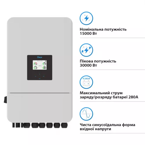 Инвертор гибридный Deye SUN-15K-SG05LP3-EU-SM2 Wi-Fi 220/380V - фото 2