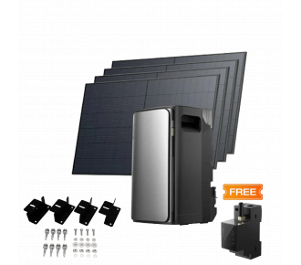 Комплект EcoFlow STREAM ULTRA/Solar Panel 4*400/Система креплений EcoFlow Rigid Solar Panel Mounting Feet/Умный счетчик Smart Meter