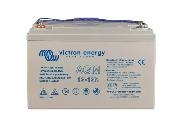 Акумуляторна батарея Victron Energy 12V/125Ah AGM Super Cycle (M8) (BAT412112081) - фото 1